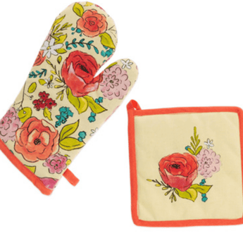 Flower Party Oven Mitt Set - Ruffled Feather