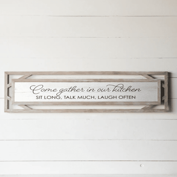 "Gather" Wooden Sign - Ruffled Feather