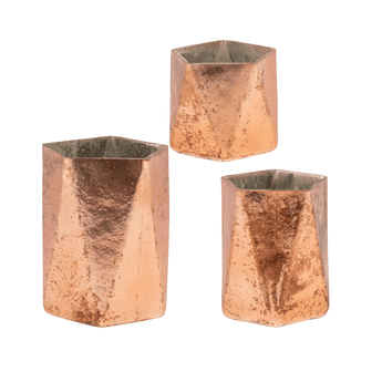 Geometric Copper Votives - Ruffled Feather