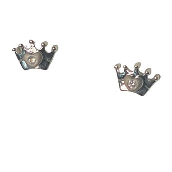 girls Diamond Crown Earrings - Ruffled Feather