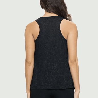 Glitter Racerback Cowl Neck Tank - Ruffled Feather