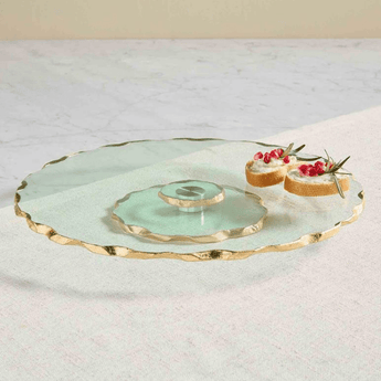 Gold Edge Lazy Susan - Ruffled Feather