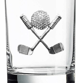 Golf Clubs Double Old Fashioned Glass - Ruffled Feather