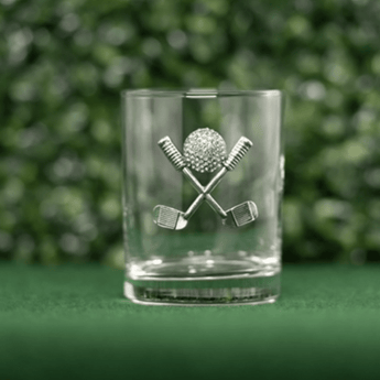 Golf Clubs Double Old Fashioned Glass - Ruffled Feather