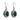 Green Crystal Football Earrings - Ruffled Feather