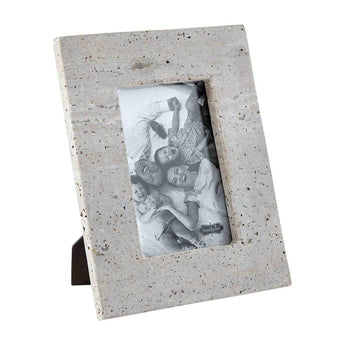 Grey Travertine Frame - Ruffled Feather