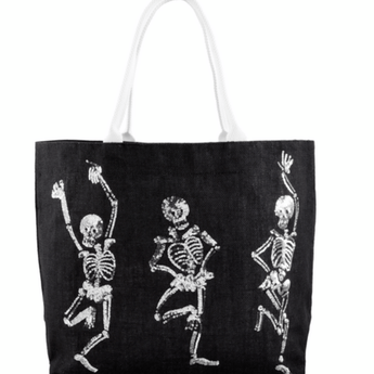 Halloween Sparkle Tote - Dancing Skeletons - Ruffled Feather