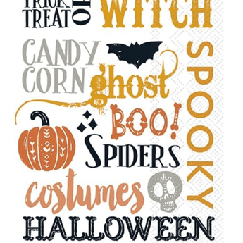 Halloween Words Napkins - Ruffled Feather