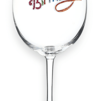 Happy Birthday Stemmed Wine Glass - Ruffled Feather