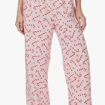 Holiday Pajama Pant - Pink Candy Canes - Ruffled Feather