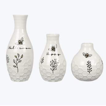 Honey Bee Ceramic Vases - Ruffled Feather