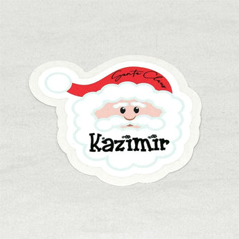 Custom Name Santa Face Christmas Gift Tag