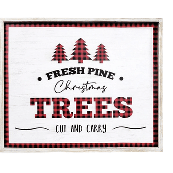 Large Fresh Pine Christmas Trees Lodge Sign - Ruffled Feather