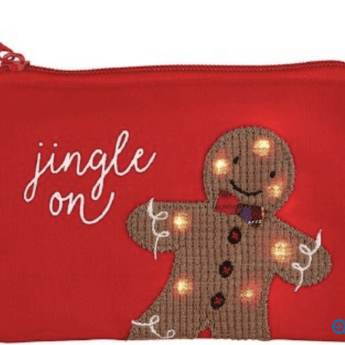 Light Up Xmas Pouch - Gingerbread Man - Ruffled Feather