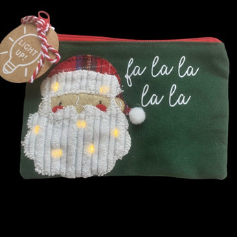 Light Up Xmas Pouch - Santa Face - Ruffled Feather
