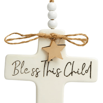 Little Blessings Ceramic Cross - Ruffled Feather