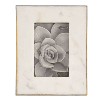 Marble 5x7 Photo Frame - Gold Trim - Ruffled Feather