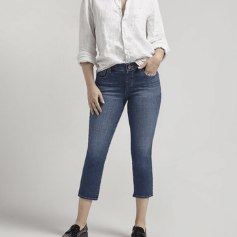 Maya Forever Stretch Jean Capri - Ruffled Feather