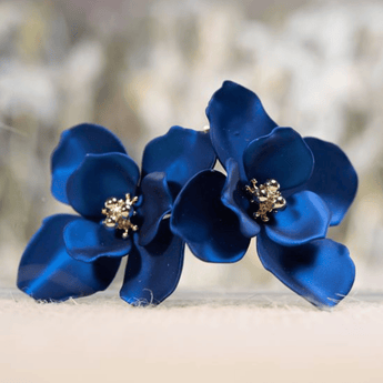 Medium Flower Earrings - Ruffled Feather