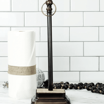 Metal and Wood Paper Towel Holder - Ruffled Feather