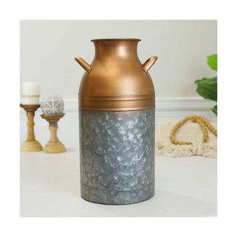 Metal Canister Vase Copper Galvanized - Ruffled Feather