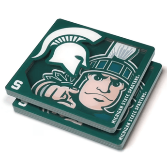 Michigan State 3D Logo Coaster - 2 Pack - Ruffled Feather