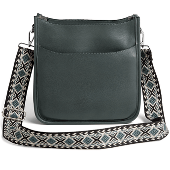 Mini Alma Zip Top Messenger + Strap - Evergreen - Ruffled Feather