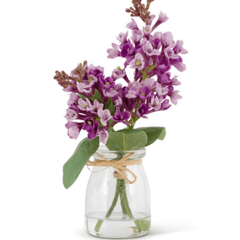 Mini Vase w/ Artificial Flowers - Ruffled Feather