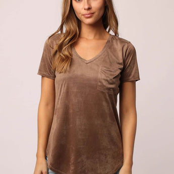 Mocha Suede Phoenix Tee - Ruffled Feather