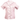 Notched Collar Top - Pink/Grey Satin - Ruffled Feather