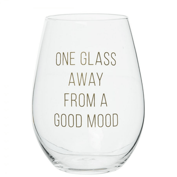 One Glass Away Wine Glass - Ruffled Feather