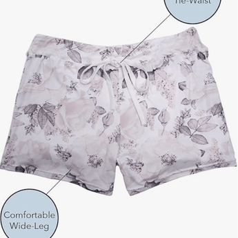 Pale Peony Pajama Shorts - Ruffled Feather