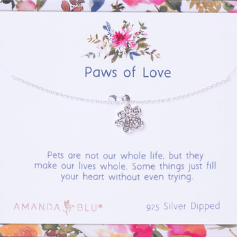 Paws of Love Silver Charm Necklace - Ruffled Feather