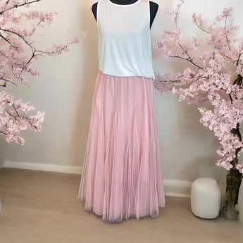 Pink Rhinestone Skirt - Ruffled Feather