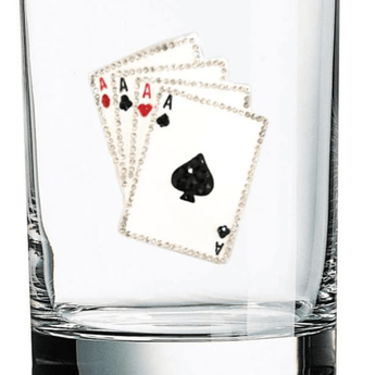 Playing Cards Double Old Fashioned Glass - Ruffled Feather