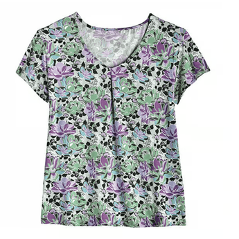 Purple Sage Succulent Pj V - Neck Top - Ruffled Feather