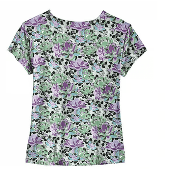 Purple Sage Succulent Pj V - Neck Top - Ruffled Feather