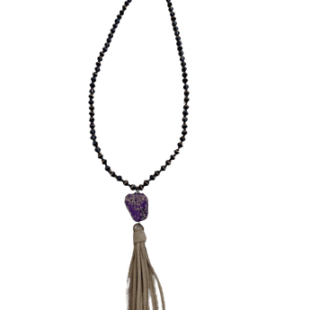 Purple Stone Necklace - Ruffled Feather