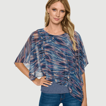 Rainbow Asymmetrical Flowy Top - Ruffled Feather