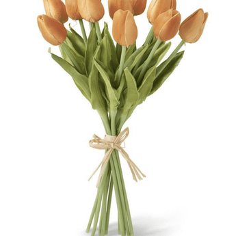 Real Touch Mini Tulip - Orange (12 stems) - Ruffled Feather
