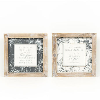 Reversible Wood Framed Sign (Say I Love You/Know What Love Is) - Ruffled Feather