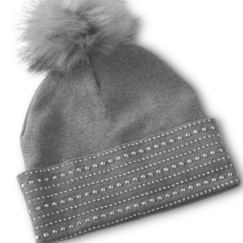 Rhinestone Pom Pom Hats - Ruffled Feather