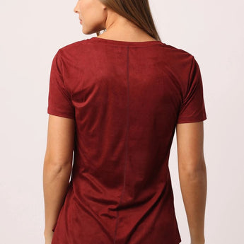 Rhubarb Suede Phoenix Tee - Ruffled Feather