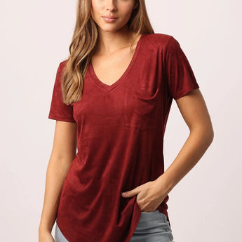 Rhubarb Suede Phoenix Tee - Ruffled Feather