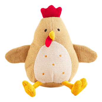 Rooster Farm Knit Rattle - Ruffled Feather