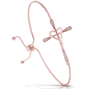 Rose Gold Cross Heart Bracelet - Ruffled Feather