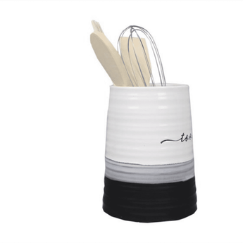 Rustic Modern Ceramic Tool Holder w/ Tools - Ruffled Feather