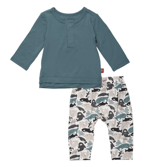 Seas and Greetings Top and Pants Set - Ruffled Feather