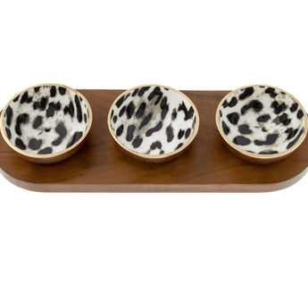 Set of 3 Leopard Enamel Dipping Bowls - Ruffled Feather