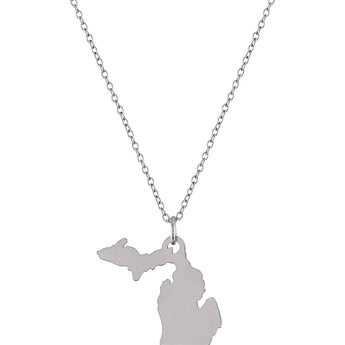 Silver Love Michigan Necklace - Ruffled Feather